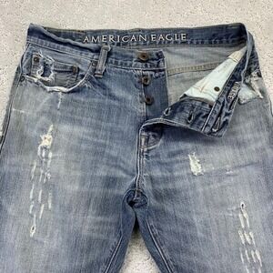 American Eagle Vintage Jeans Mens 31x30 Denim Faded Distressed Button Fly Y2k